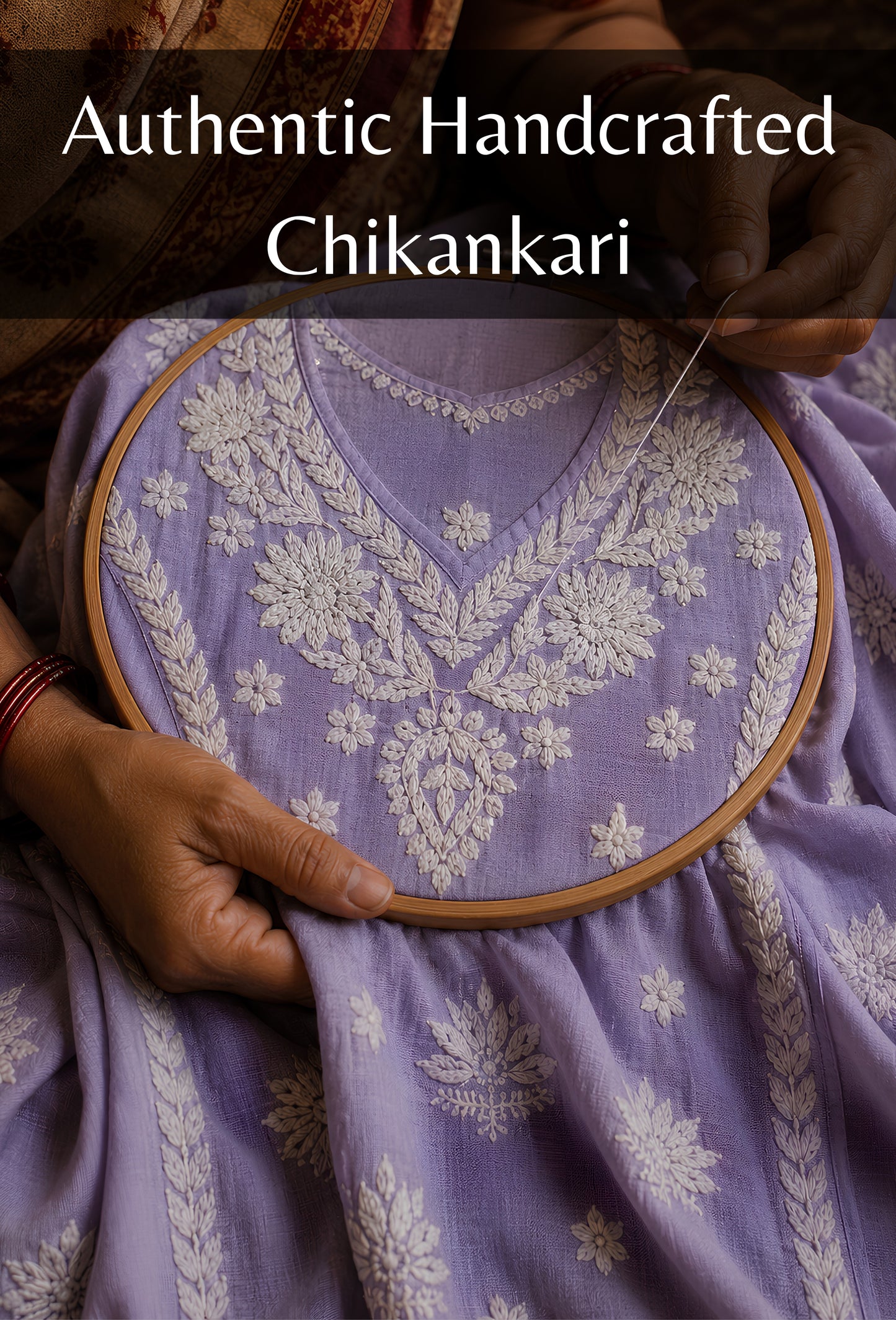 Chanderi Chikankari Hand Embroidered Kurta Trouser Set - Purple