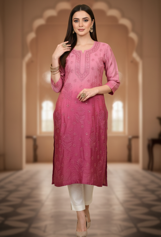 SITARA - Luxury Festive Kurtis - Pink