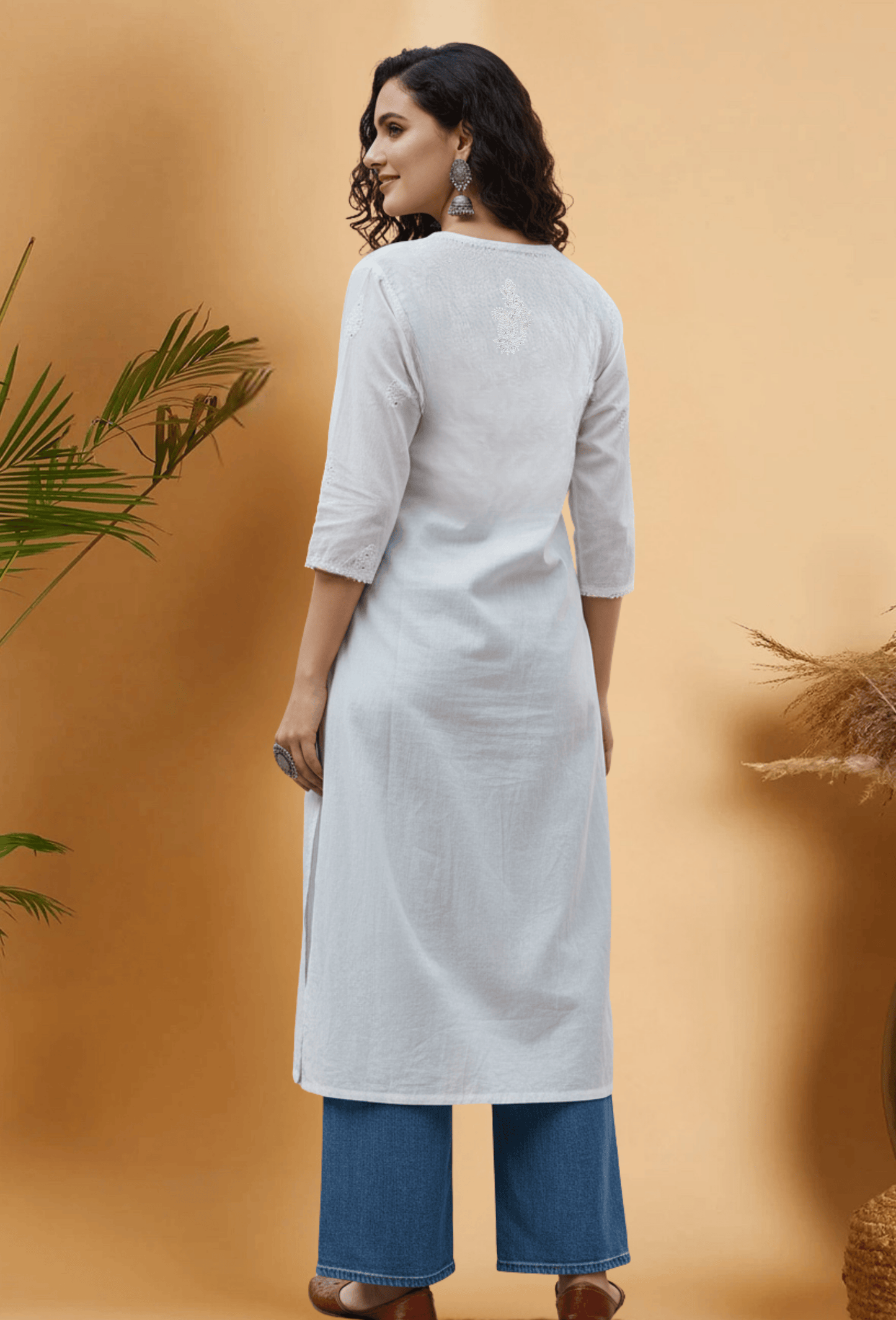 MEHTAB - White Gold Embroidery Festive Kurti