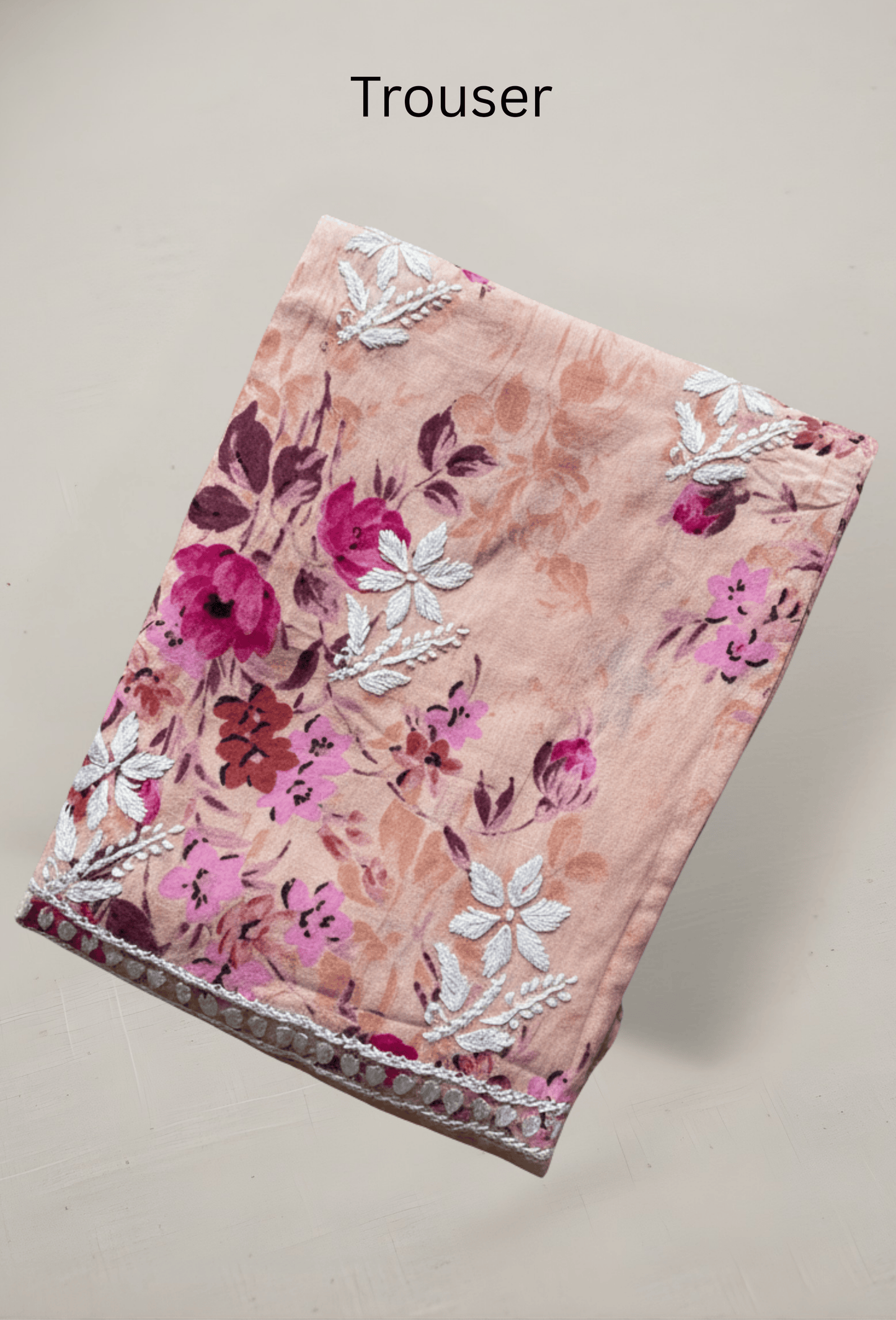 NAQSH Cotton Chikankari Hand Embroidered Women's Kurta Set - Peach