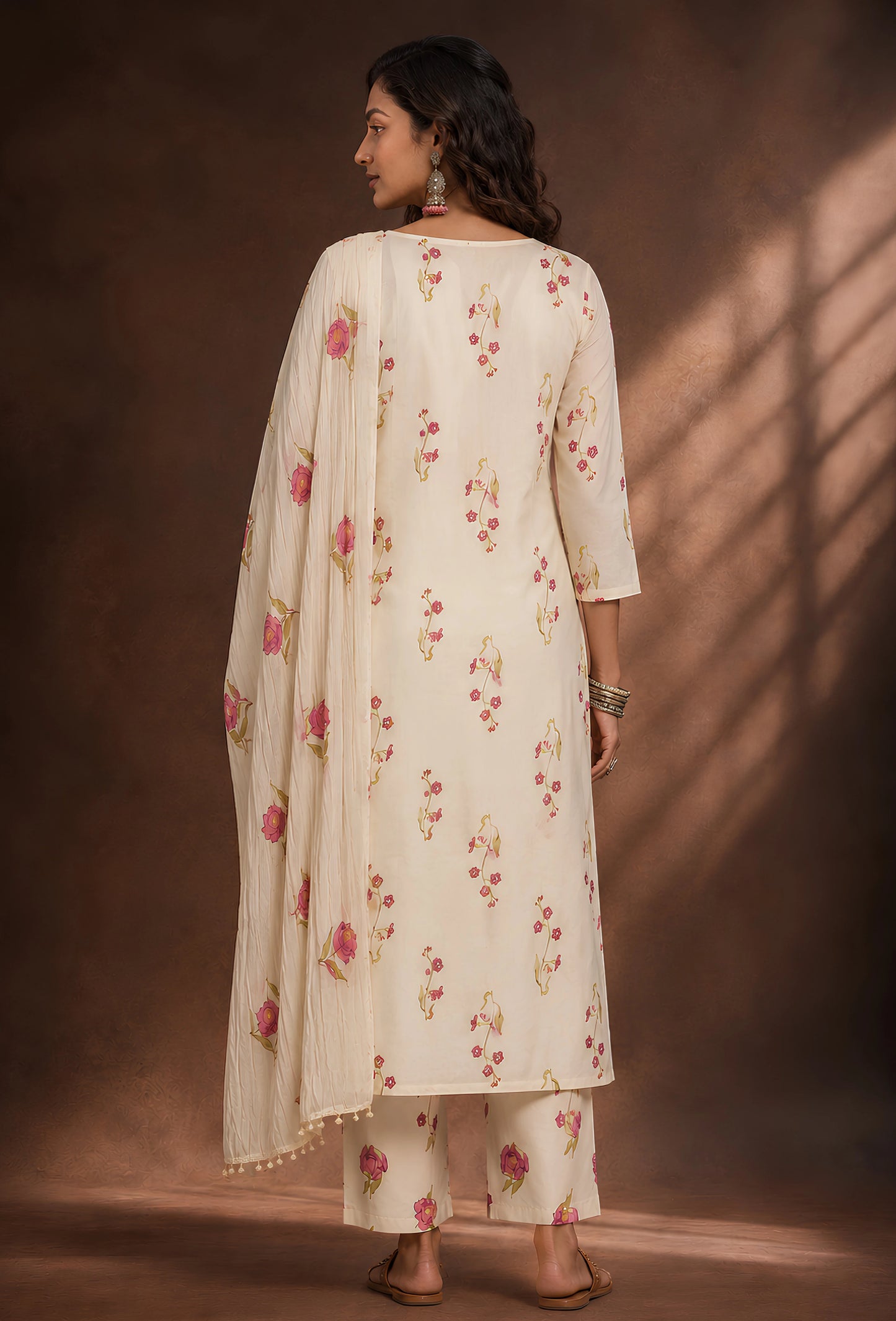 Buttery Cotton Unstitched Set with Dupatta & Trousers - Butter Yellow