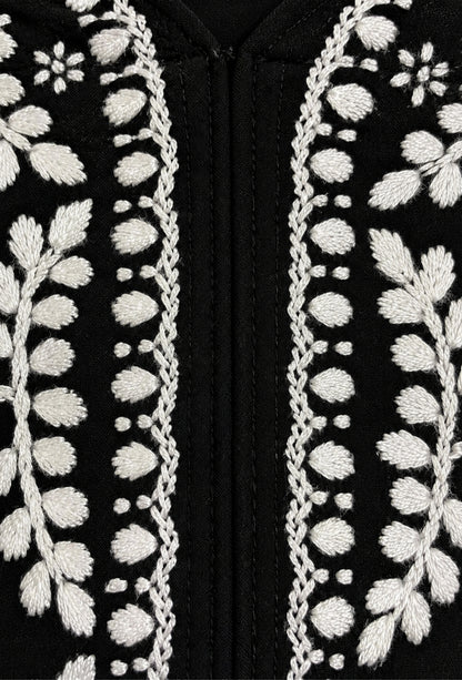 Naqsh Chikankari Hand Embroidered Kurta Trouser Set - Black
