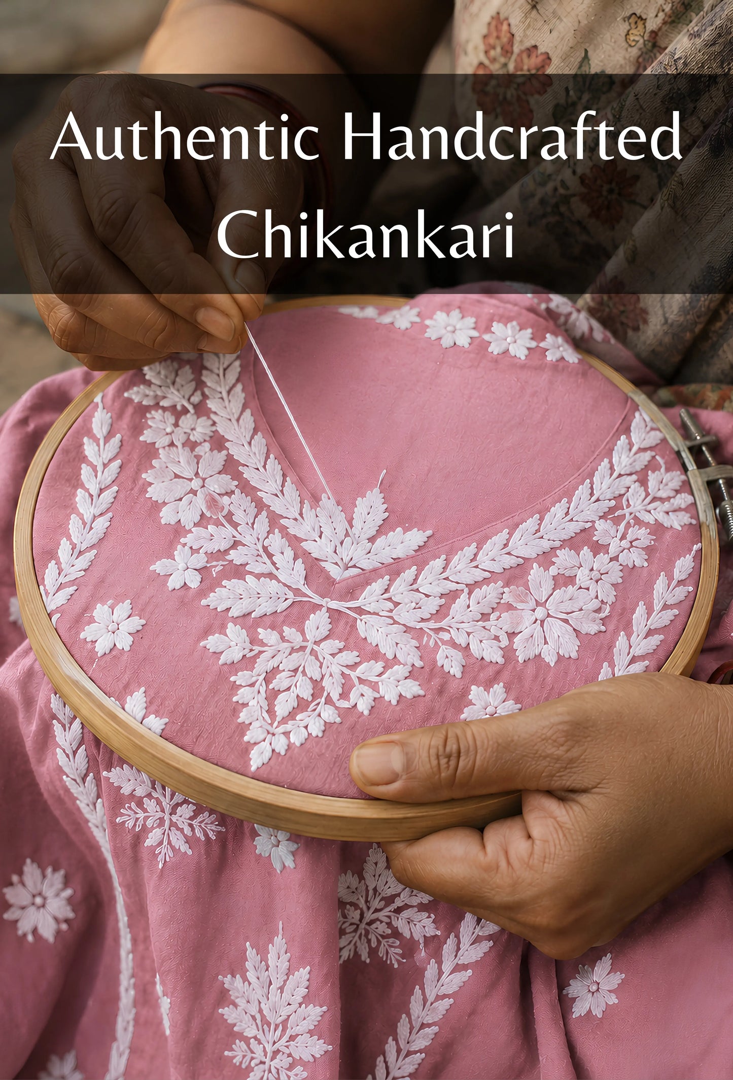 Chanderi Chikankari Hand Embroidered Kurta Trouser Set - Pink