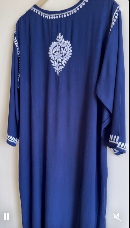 Plus Size - Navy Blue - Kurta & Palazzo Set