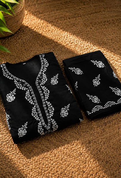 Cotton Chikankari Hand Embroidered Kurta Trouser Set