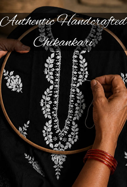 Cotton Chikankari Hand Embroidered Kurta Trouser Set