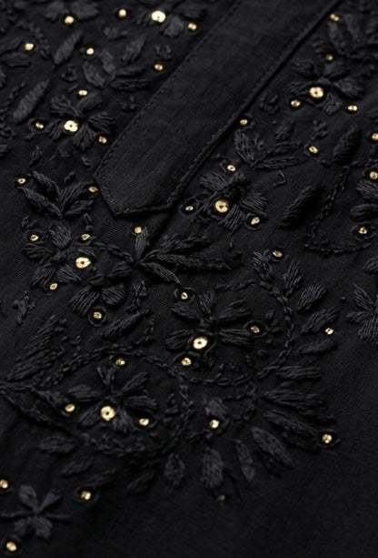 Naqsh Kaamdani Chikankari Hand Embroidered Kurta Set - Black