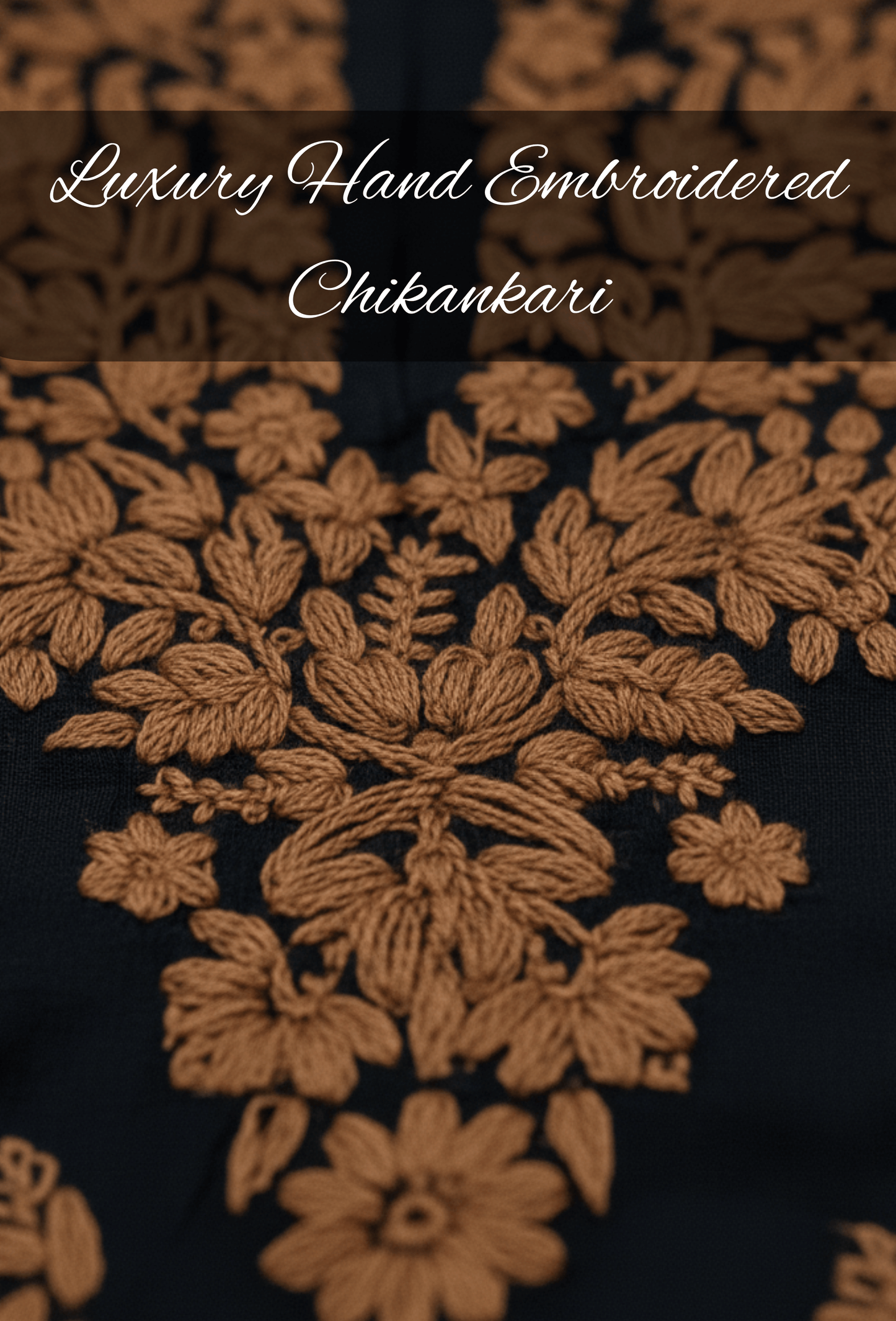 Flowy Cotton Chikankari Hand Embroidered Kurta Set - Black & Brown