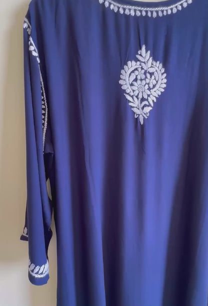 Plus Size - Navy Blue - Kurta & Palazzo Set