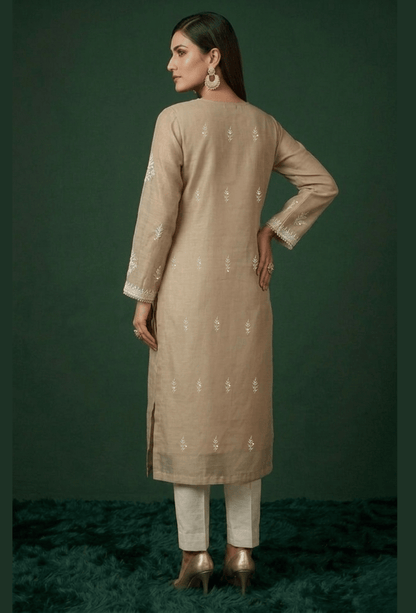 Unstitched Luxury Chikankari Hand Embroidered Kurta Dupatta Set